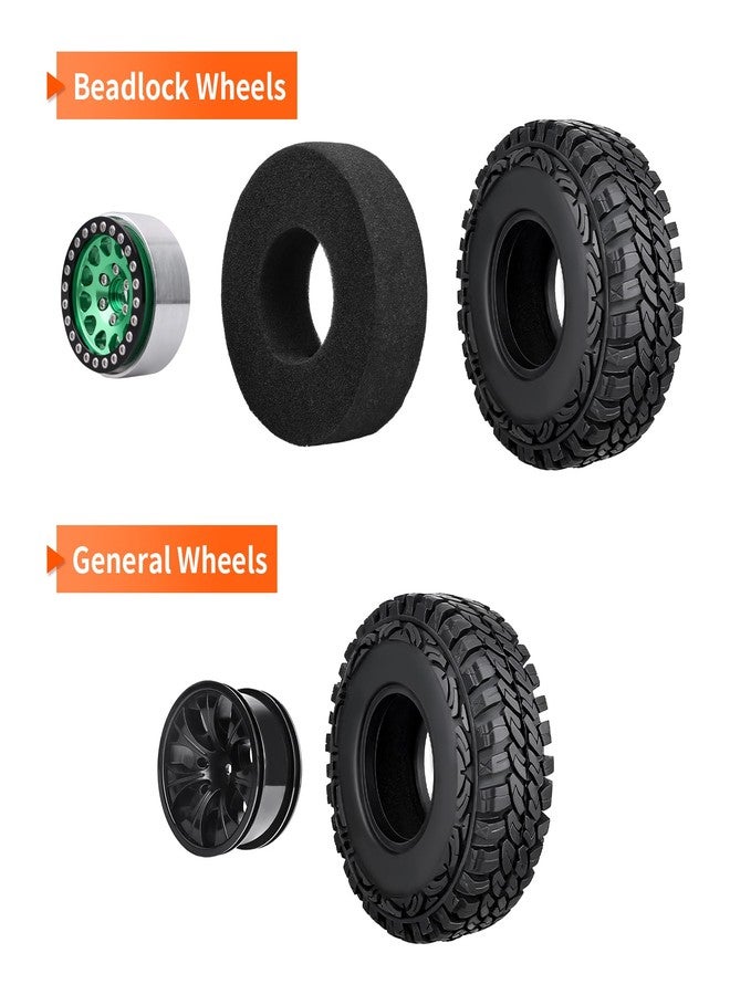 CrazyHobby 1.9 Crawler Tires with Foam Inserts for Traxxas TRX-4 Axial SCX10 II III 1/10 RC Rock Crawler Car - Image 5